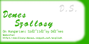 denes szollosy business card